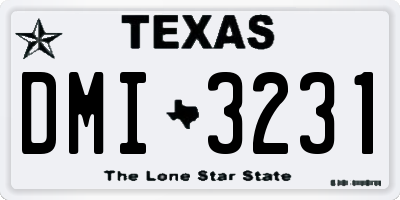 TX license plate DMI3231