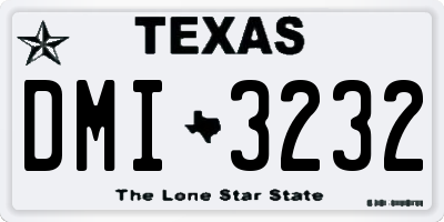 TX license plate DMI3232