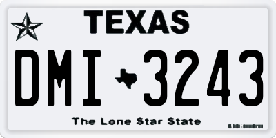 TX license plate DMI3243