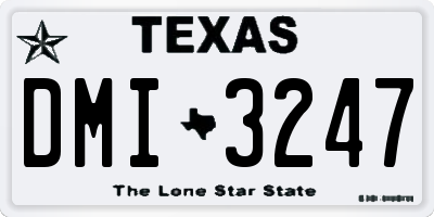 TX license plate DMI3247