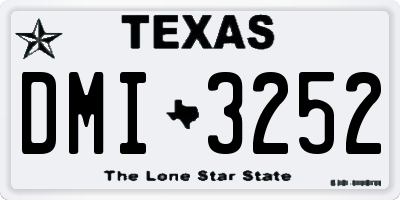 TX license plate DMI3252