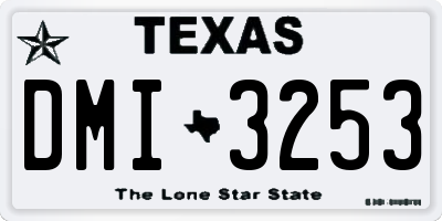 TX license plate DMI3253