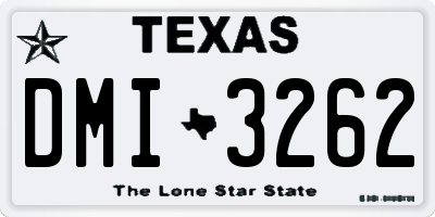 TX license plate DMI3262