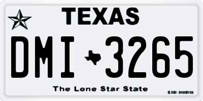 TX license plate DMI3265