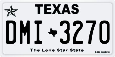 TX license plate DMI3270
