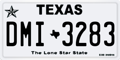 TX license plate DMI3283