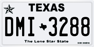 TX license plate DMI3288
