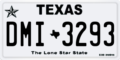 TX license plate DMI3293