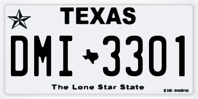 TX license plate DMI3301
