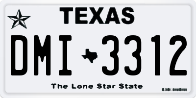 TX license plate DMI3312