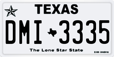 TX license plate DMI3335