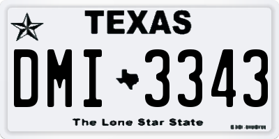 TX license plate DMI3343