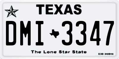 TX license plate DMI3347