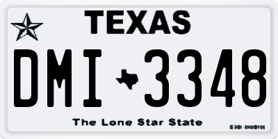 TX license plate DMI3348