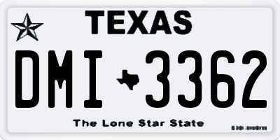 TX license plate DMI3362