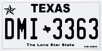 TX license plate DMI3363