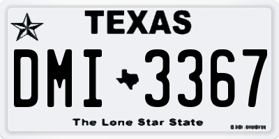 TX license plate DMI3367