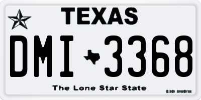 TX license plate DMI3368