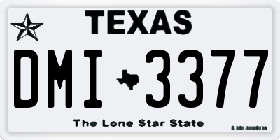 TX license plate DMI3377