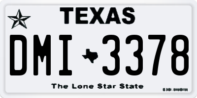 TX license plate DMI3378