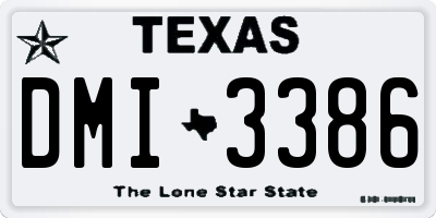 TX license plate DMI3386