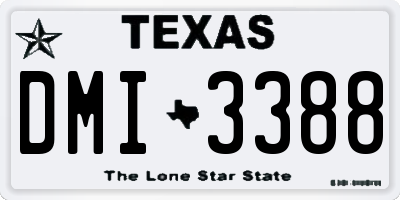 TX license plate DMI3388