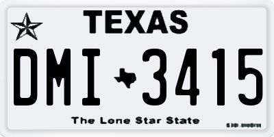 TX license plate DMI3415
