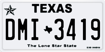 TX license plate DMI3419