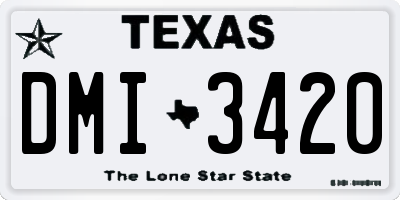 TX license plate DMI3420