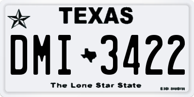 TX license plate DMI3422