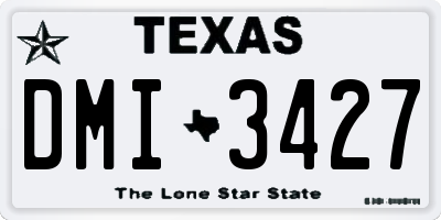 TX license plate DMI3427
