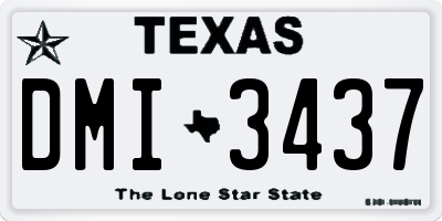 TX license plate DMI3437