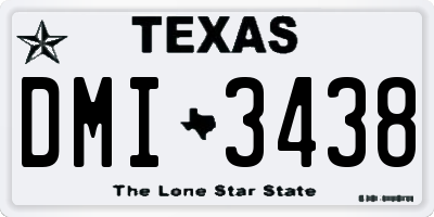 TX license plate DMI3438