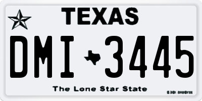 TX license plate DMI3445