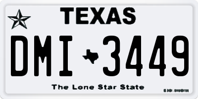 TX license plate DMI3449