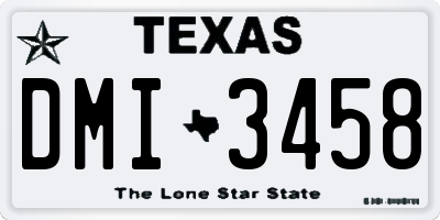 TX license plate DMI3458
