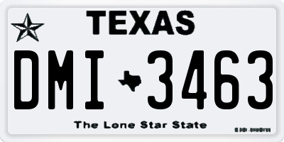 TX license plate DMI3463