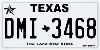 TX license plate DMI3468