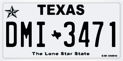 TX license plate DMI3471
