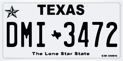 TX license plate DMI3472