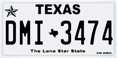 TX license plate DMI3474