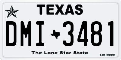 TX license plate DMI3481