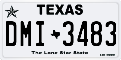 TX license plate DMI3483