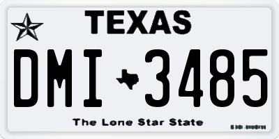 TX license plate DMI3485