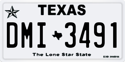 TX license plate DMI3491