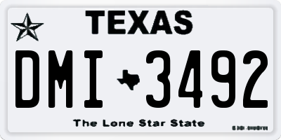 TX license plate DMI3492