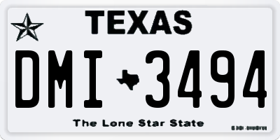 TX license plate DMI3494