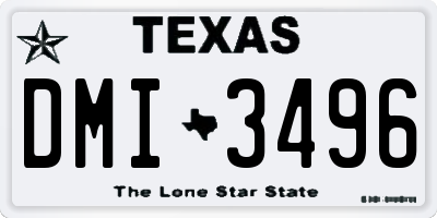 TX license plate DMI3496