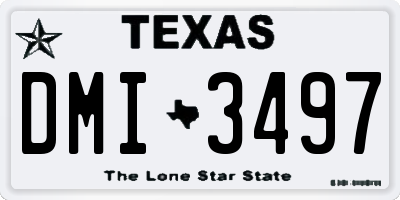 TX license plate DMI3497