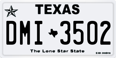 TX license plate DMI3502
